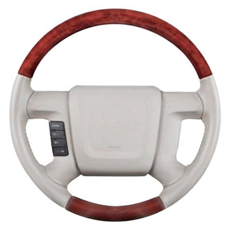 B&I® - Premium Design Black Leather Steering Wheel with Black Carbon Grip Steering Wheel