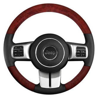 B&I® - Premium Design Black Leather Steering Wheel with Black Carbon on Top and Bottom Inserts Steering Wheel