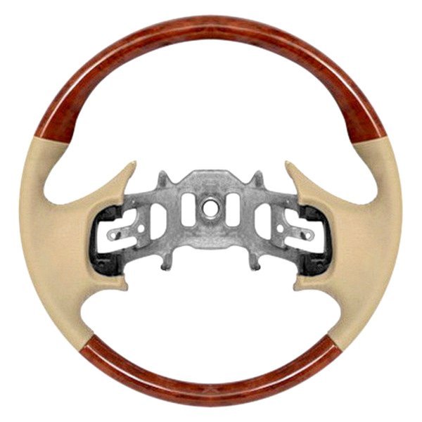  B&I® - Premium Thumb-Grip Design Steering Wheel (Medium Parchment Leather AND Solid Blue Grip)