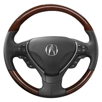 B&I® - Premium Design Cashmere/Tan/Brown Leather Steering Wheel with Black Carbon Grip Steering Wheel