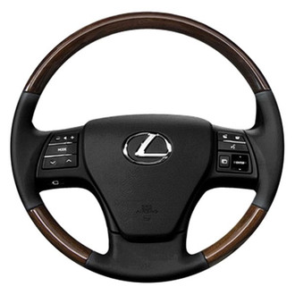 B&I® - Premium Design Black Leather Steering Wheel with Black Carbon Grip Steering Wheel