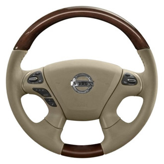 B&I® - Premium Design Black Leather Steering Wheel with Black Carbon Grip Steering Wheel