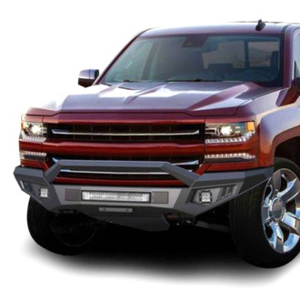 Black Horse® - Armour II Full Width Black Front HD Bumper with Hoop