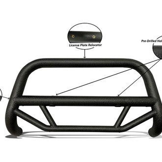 Black Horse® - 2.5" MAX Series Textured Black LED Bull Bar w/o Skid Plate