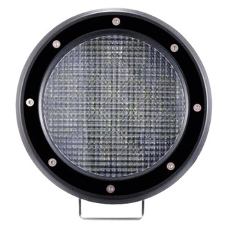 Black Horse® - 2.5" MAX Series Textured Black LED Bull Bar without Skid Plate and with 5.3" Red Round Flood LED Lights
