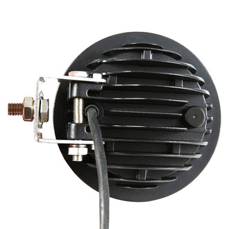 Black Horse® - 2.5" MAX Series Textured Black LED Bull Bar without Skid Plate and with 5.3" Red Round Flood LED Lights