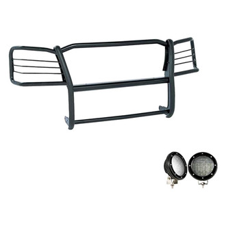 Black Horse® - Modular Design Black Grille Guard with 5.3" Black LED Lights
