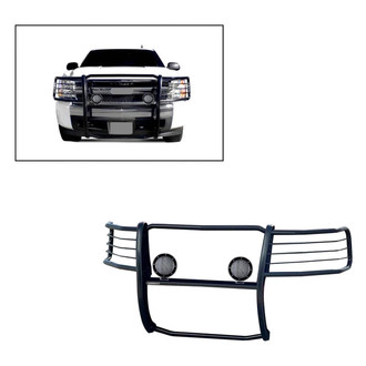 Black Horse® - Modular Design Black Grille Guard with 5.3" Black LED Lights