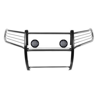 Black Horse® - Modular Design Polished Grille Guard with 5.3" Black LED Lights