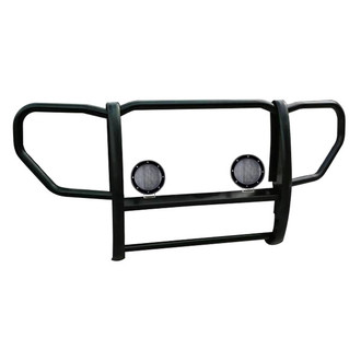 Black Horse® - 1-Piece Design Black Grille Guard with 5.3" Black LED Lights