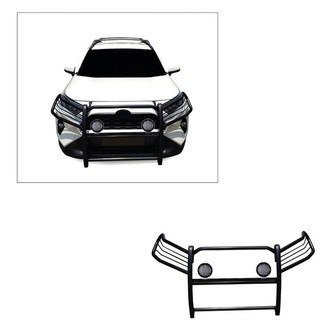 Black Horse® - Modular Design Black Grille Guard with 5.3" Black LED Lights