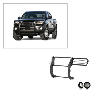 Black Horse® - Modular Design Black Grille Guard with 5.3" Black LED Lights