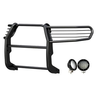 Black Horse® - Modular Design Black Grille Guard with 5.3" Black LED Lights