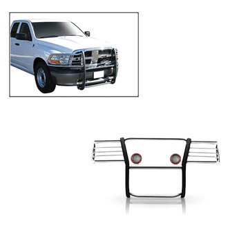 Black Horse® - Modular Design Polished Grille Guard with 5.3" Red LED Lights