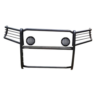 Black Horse® - Modular Design Black Grille Guard with 5.3" Black LED Lights