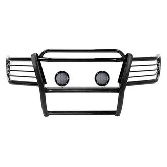 Black Horse® - Modular Design Black Grille Guard with 5.3" Black LED Lights