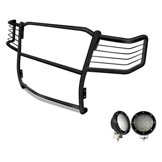 Black Horse® - Modular Design Black Grille Guard with 5.3" Black LED Lights