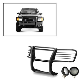 Black Horse® - Modular Design Black Grille Guard with 5.3" Black LED Lights