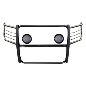 Black Horse® - Modular Design Black Grille Guard with 5.3" Black LED Lights
