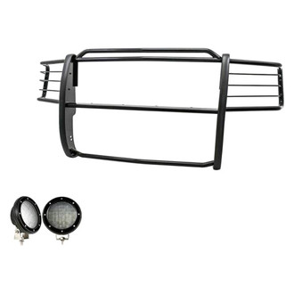 Black Horse® - Modular Design Black Grille Guard with 5.3" Black LED Lights