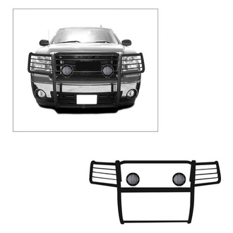 Black Horse® - Modular Design Black Grille Guard with 5.3" Black LED Lights