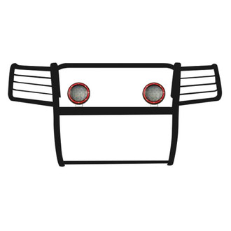 Black Horse® - Modular Design Black Grille Guard with 5.3" Red LED Lights