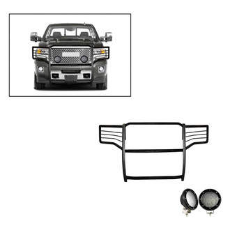 Black Horse® - Modular Design Black Grille Guard with 5.3" Black LED Lights