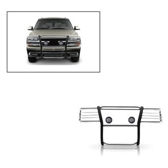 Black Horse® - Modular Design Polished Grille Guard with 5.3" Black LED Lights
