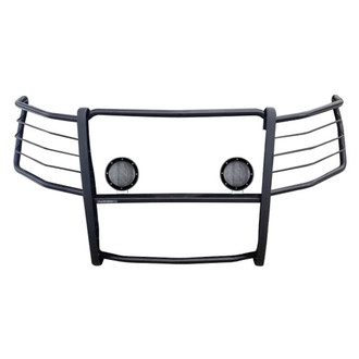 Black Horse® - Modular Design Black Grille Guard with 5.3" Black LED Lights