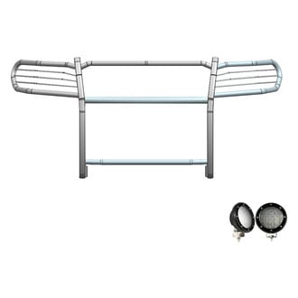 Black Horse® - Modular Design Black Grille Guard with 5.3" Black LED Lights