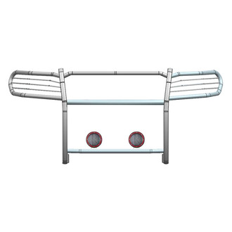 Black Horse® - Modular Design Black Grille Guard with 5.3" Red LED Lights