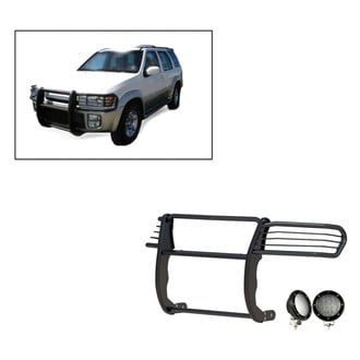 Black Horse® - Modular Design Black Grille Guard with 5.3" Black LED Lights