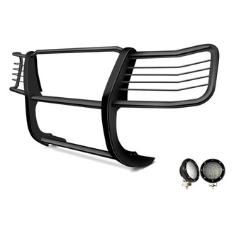 Black Horse® - Modular Design Black Grille Guard with 5.3" Black LED Lights