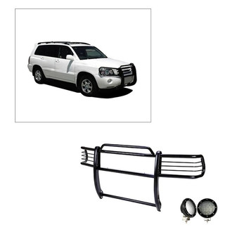Black Horse® - Modular Design Black Grille Guard with 5.3" Black LED Lights