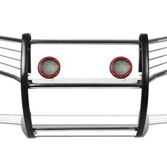 Black Horse® - Modular Design Polished Grille Guard with 5.3" Red LED Lights