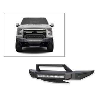 Black Horse® - Armour II Full Width Black Front Modular Bumper with Hoop