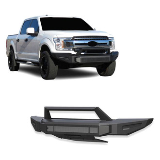 Black Horse® - Armour II Full Width Black Front Modular Bumper with Hoop