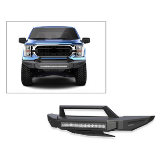 Black Horse® - Armour II Full Width Black Front Modular Bumper with Hoop