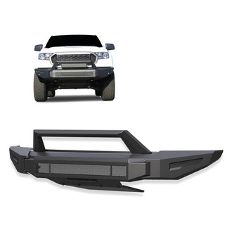 Black Horse® - Armour II Full Width Black Front Modular Bumper with Hoop