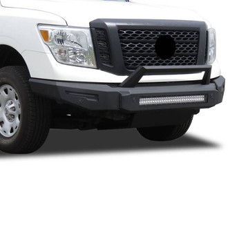 Black Horse® - Armour II Full Width Black Front Modular Bumper with Hoop