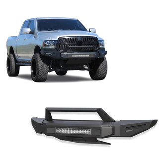 Black Horse® - Armour II Full Width Black Front Modular Bumper with Hoop