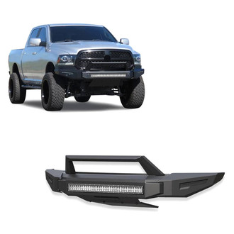 Black Horse® - Armour II Full Width Black Front Modular Bumper with Hoop