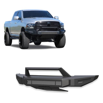 Black Horse® - Armour II Full Width Black Front Modular Bumper with Hoop