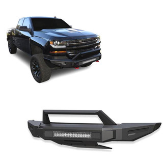 Black Horse® - Armour II Full Width Black Front Modular Bumper with Hoop