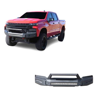 Black Horse® - Armour II Full Width Black Front Modular Bumper with Hoop
