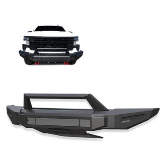 Black Horse® - Armour II Full Width Black Front Modular Bumper with Hoop
