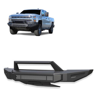 Black Horse® - Armour II Full Width Black Front Modular Bumper with Hoop