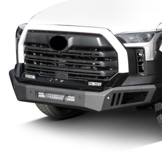 Black Horse® - Armour Full Width Black Powder Coat Front Pre-Runner Bumper with Hoop