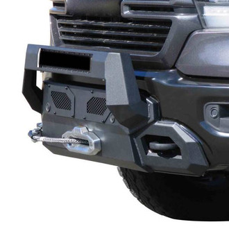 Black Horse® - Armour III Stubby Black Front HD Bumper with Hoop