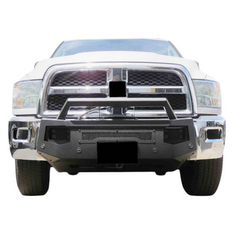 Black Horse® - Armour III Stubby Black Front HD Bumper with Hoop